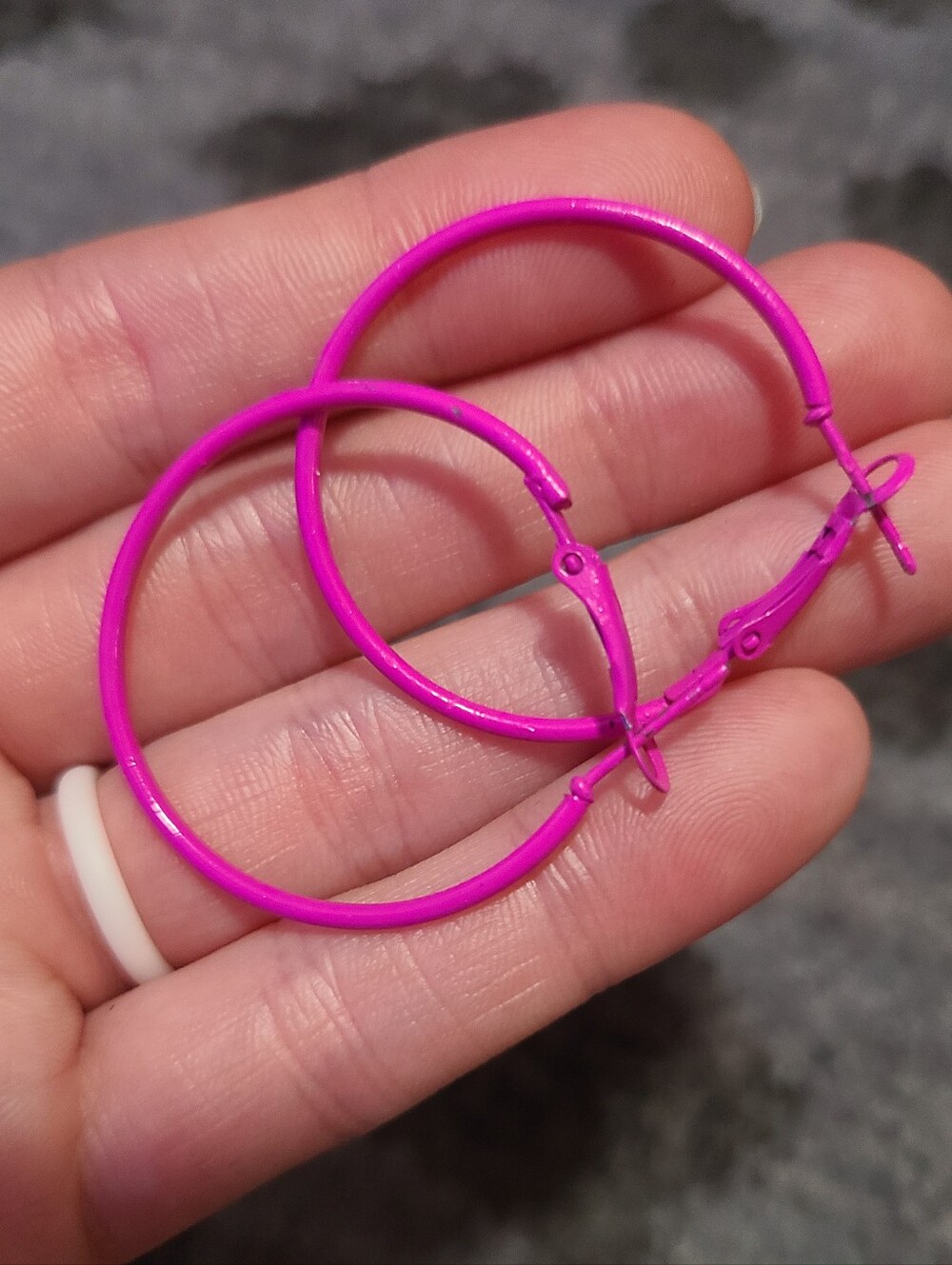 Hot Pink Medium Hoop Earrings